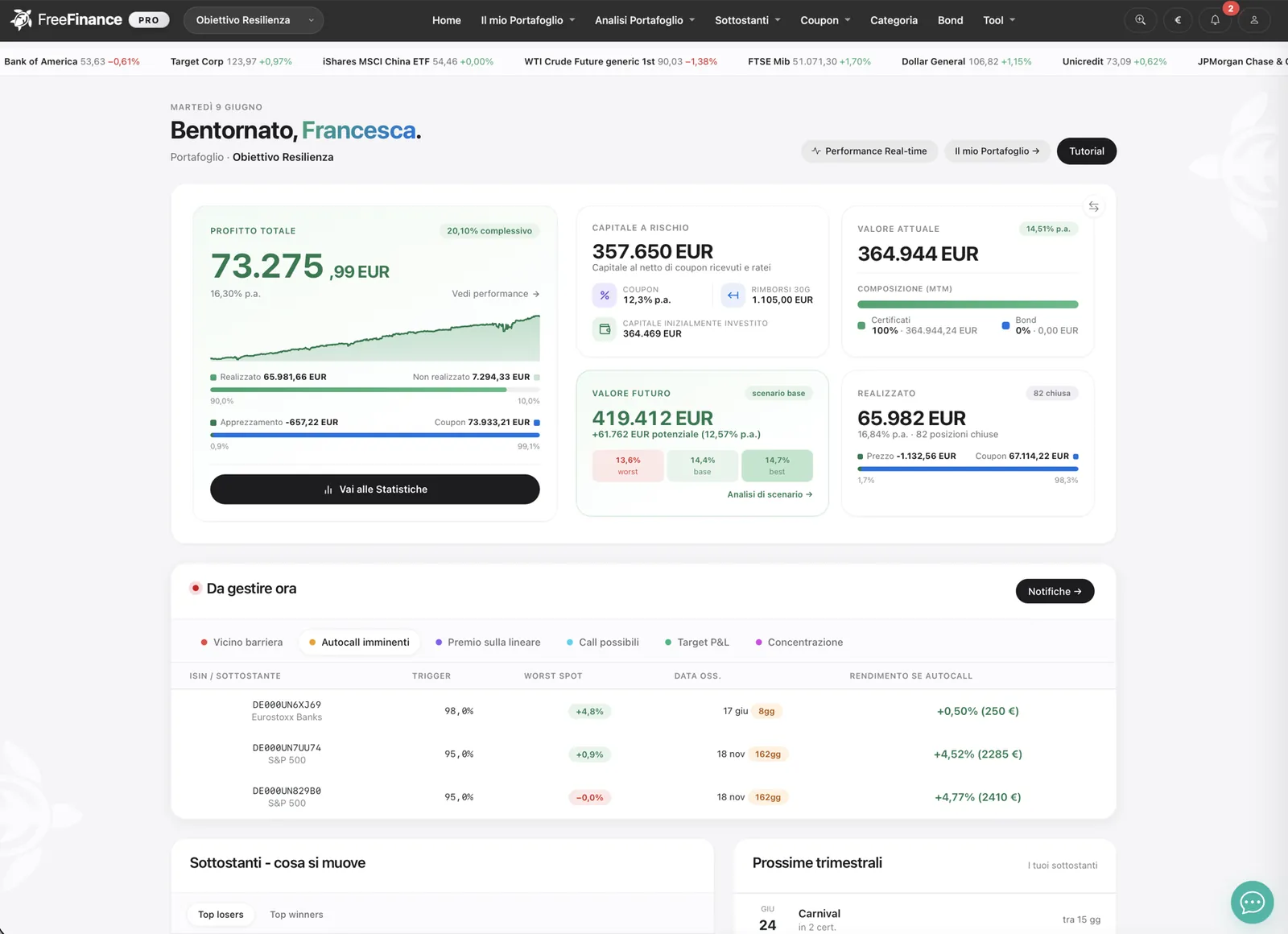 Dashboard FreeFinance PRO